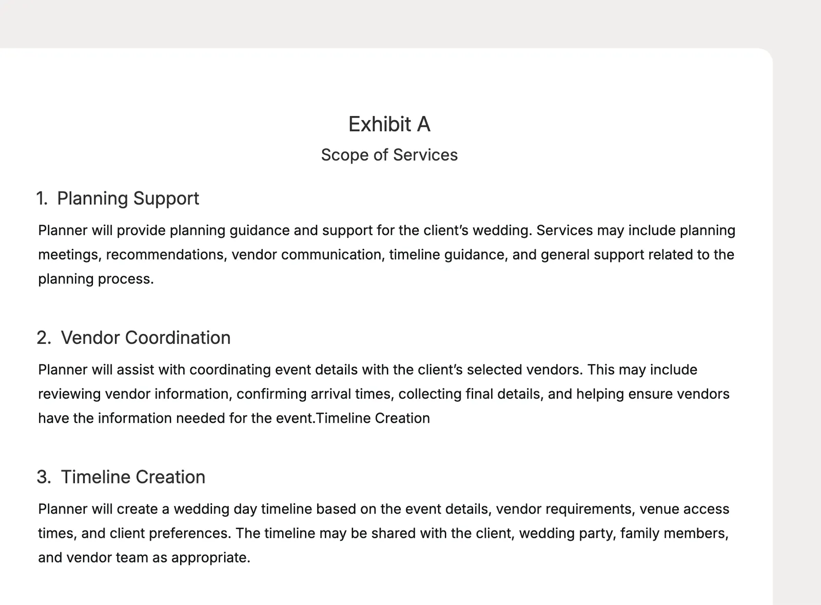 Attach contract exhibits