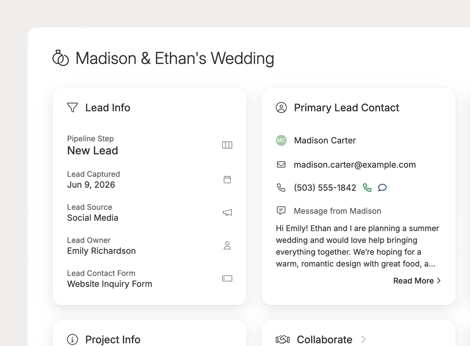 Create lead and contact records