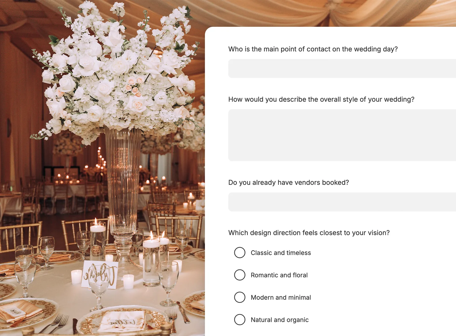 Organize questions into pages and sections